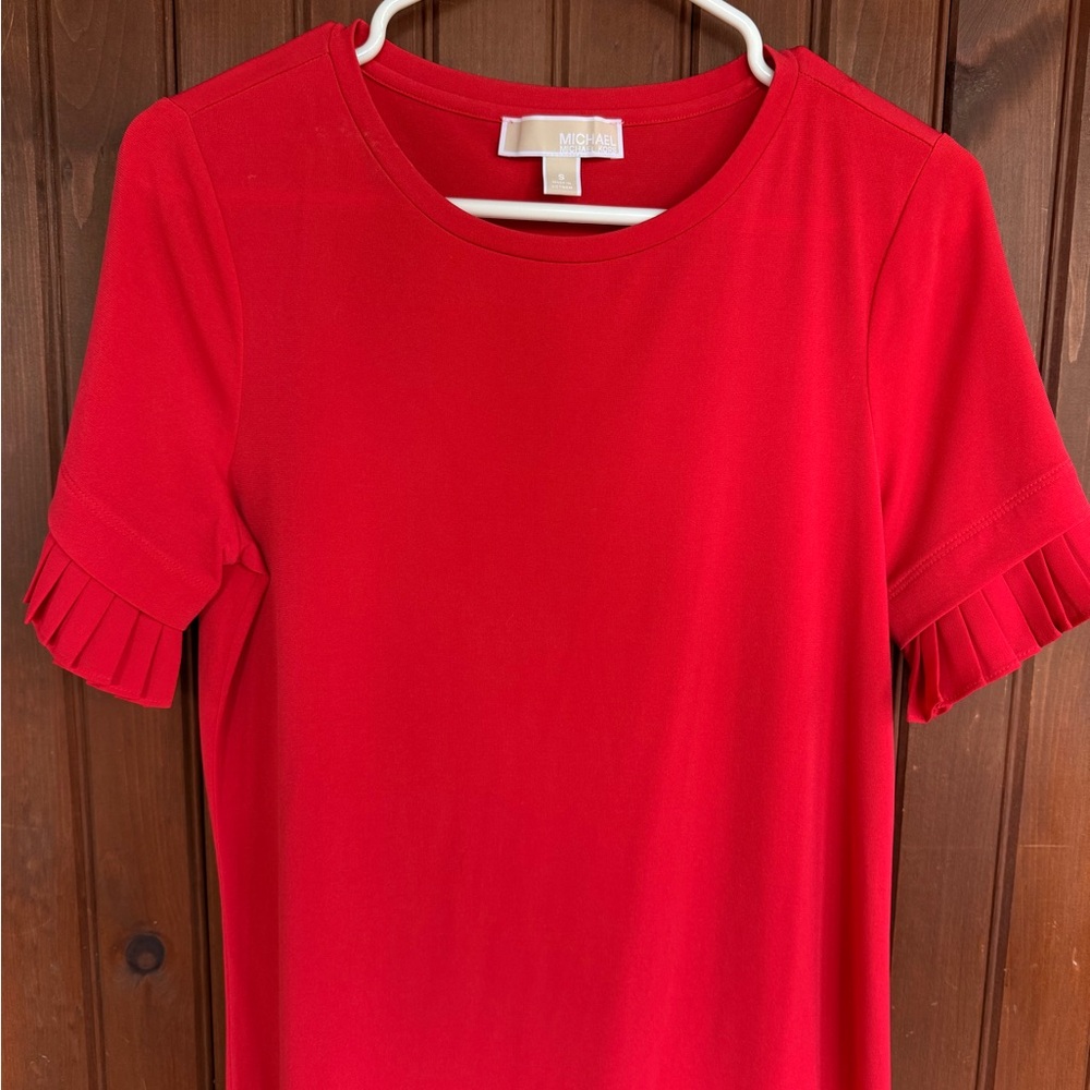 Michael Kors Red Ruffle Sleeve Dress